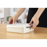 イノマタ化学 イノマタ #1074 ロック式ランチBOX(中子付き)ホワイト 1個（直送品）