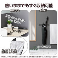 ヘアアイロン ケース 収納 ポーチ 耐熱 温度250度 吊り下げ ストラップ付 ブラック BA-HIHLFBK エレコム 1個
