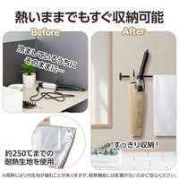 ヘアアイロン ケース 収納 ポーチ 耐熱 温度250度 吊り下げ ストラップ付 ベージュ BA-HIHLFBE エレコム 1個