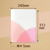 プラス スリムホルダーファイル パスティ A4タテ 4ポケット ピーチピンク クリアファイル 固定式 98860 2冊