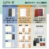 プラス ノート カ.クリエ A4×1/3 NSシリーズ 5mm方眼 ブラック 黒 77762 2冊