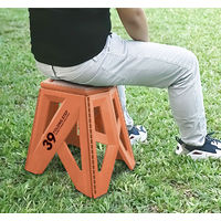 トレードワンセノ・ビー ソリッドLG 高さ39cm 折り畳み踏み台 耐荷重100kgオレンジ 307711個