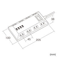 延長コード 電源タップ 3m 2P（ピン） 8個口 シャッター ホワイト TAP-B109U-3WN サンワサプライ 1本（直送品）