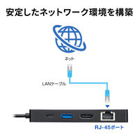 サンワサプライ USB Type-C ドッキングステーション USB-DKM3BK 1個