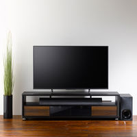 朝日木材加工 キャスター付きテレビ台・AVボード/アッシュグレー&ウォールナット木目 AS-EE1400 1台（直送品）