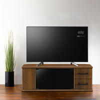 朝日木材加工 キャスター付きテレビ台/ミディアムブラウン木目 AS-HJ1100MB １台（直送品）