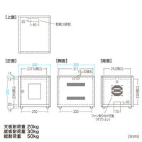サンワサプライ 機器収納ボックス(幅300×奥行き350×高さ300mm) CP-KBOX6BK 1台