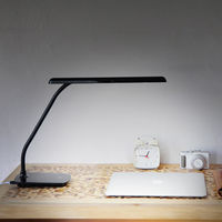 大河商事 ＬＥＤデスクライト　タッチ式　フレキシブルアーム　無段階調光　昼白色　ブラック wasser36-BK 1台（直送品）