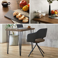 ホームテイスト レザー調ラウンドダイニングチェア テーブル セット WA×ブラウン SH-23-OFD2 1セット(2点入)（直送品）