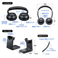 サンワサプライ ダイレクト:Bluetoothヘッドセット(両耳タイプ・ノイズキャンセリング機能付き) 400-BTSH018BK 1個（直送品）