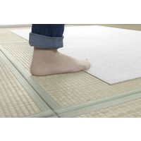 サンコー 畳用 おくだけ吸着 畳に使えるタイルマット グレージュ 1セット(4枚入) KX-93 洗える 撥水 ハサミでカット（直送品）