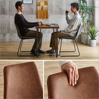 ホームテイスト スクエアチェア・テーブルセット SH/ダークブラウン SH-24-STD3 1セット(3点入)（直送品）