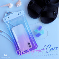 MOTTERU IP68取得で安心 グラデーション サンセットブルーのスマホ用防塵・防水ケース MOT-WPCGD-BL 1個