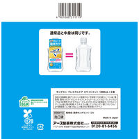 マウスウォッシュ 洗口液 口臭 モンダミン プレミアムケア ホワイトミント 1000mL×2本 微刺激タイプ アース製薬