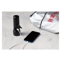 懐中電灯 LEDライト 4段階光量調節 電池式 防水・防塵 IP44 スマホ充電 ブラック DE-KD05BK エレコム 1個