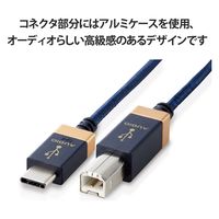 タイプBケーブル (C to B) 1m 高耐久 ハイレゾ対応 ネイビー DH-CB10 エレコム 1個