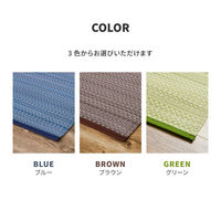 【玄関渡し】 萩原 洗えるい草風カーペット　ライアン　江戸間10畳 グリーン 435×352cm（直送品）