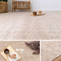 【玄関渡し】 萩原 パステルカラーの日本製抗菌カーペット　ファーレ　 江戸間 4.5畳  グリーン 261×261cm（直送品）