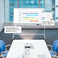 プラス WBシリーズ プロジェクター投影ホワイトボード（両面） スチール 幅1292mm イレーザー付 1台（2梱包）