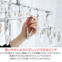 洗濯ハンガー 40ピンチ 引っ張るだけで洗濯物がまとめて取り込める 横もちアルミハンガー グレー  オリジナル