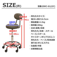 エイ・アイ・エス キャスター付きチェア 背付き グレー BWC-01 GY 1脚（直送品）