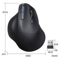 サンワサプライ ワイヤレスマウス 無線 静音 5ボタン 大型 ブルーLED MA-EWBS513BK 1個