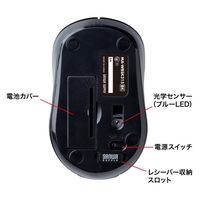 サンワサプライ ワイヤレスマウス 無線 静音 3ボタン 小型 ブルーLED MA-WBSK315BK 1個（直送品）