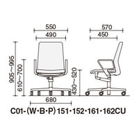 【組立設置込】コクヨ ファブレ サークル肘 キャスター ブラック×ブラック×ベージュオーカー C01-B151PU-BYFYF3 1脚（直送品）