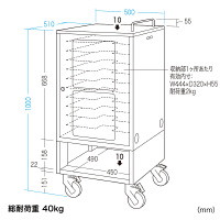サンワサプライ タブレット収納保管庫（10台収納） 幅500×奥行510×高さ1000mm CAI-CAB23 1台（直送品）