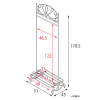 宮武製作所（MIYATAKE） Celestia セレスティア ハンガーラック 幅510×奥行き450×高さ1705mm 1台（直送品）
