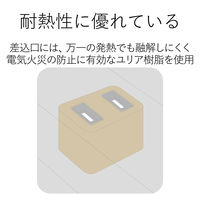延長コード 電源タップ 2.5m 2ピン 4個口 丸型 ほこりシャッター 白 AVT-D4-2425WH エレコム 1個