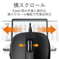 エレコム レーザーマウス／ＭーＬＳ１５ＵＬシリーズ／有線／５ボタン／ブラック M-LS15ULBK 1個