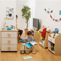 白井産業 ランドキッズ キッズ向けおもちゃ収納ラック ナチュラル×ホワイト 幅815×奥行389×高さ696mm 1台（直送品）