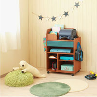 白井産業 ランドキッズ キッズ向けランドセルラック ダークブラウン×ブルー 幅627×奥行293×高さ932mm 1台（直送品）