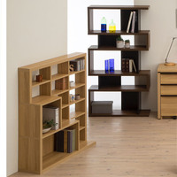 白井産業 セパルテック おしゃれな飾り棚 パーテーションラック 間仕切り 木製 ダークブラウン 幅879×奥行294×高さ1596mm 1台（直送品）