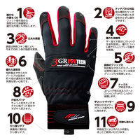 【ポリウレタン手袋】 ミタニコーポレーション MAD ON WORK 合皮手袋 3GRエムテック 209534 ブラック L 1双