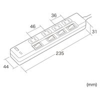 延長コード 電源タップ 2m 2P（ピン） 4個口 シャッター ホワイト TAP-B102UC-2W サンワサプライ 1本