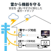 延長コード 電源タップ コンセント 3m 10個口 一括スイッチ 雷ガード マグネット付 白 ECT-1530WH エレコム 5個（直送品）