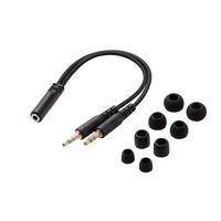 ヘッドセット マイク付イヤホン 両耳 カナル型 4極ミニプラグ接続 変換ケーブル付 HS-EP17TBK 5個 エレコム（直送品）