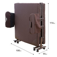 【軒先渡し】Sunharvest 手すり付き折りたたみベッド 完成品 ブラウン TS-100 BR 1台（直送品）