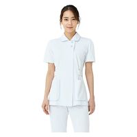 住商モンブラン ナースジャケット 半袖 白/サックス LL MN500-0121 1枚　白衣（直送品）