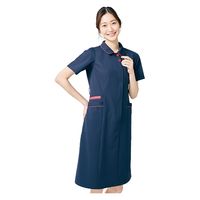 住商モンブラン ナースワンピース 半袖 ネイビー/バーガンディ 3L MN700-8373 1枚　白衣（直送品）