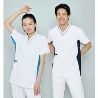 住商モンブラン スクラブ 兼用 半袖 白/ネイビー 4L MS001-0183 1枚　スクラブ（直送品）