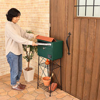 【軒先渡し】ヤマソロ シュロス スタンドポスト 幅400×奥行320×高さ990mm グリーン 73-573 1台（直送品）