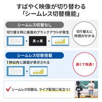 サンワサプライ 4入力1出力HDMIスイッチャー(4K対応/画面分割/キャプチャ機能付き) SW-UHD41UVC 1個