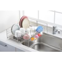 ヨシカワ シンクサイド側の広がる水切り深型 幅20×奥行47cm 水切りラック 1305933 1台（直送品）