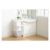 SANKA 収納ボックス 前開き ナチュラ フロック 30 スリム 深型 幅29×奥行46×高さ31cm 4段階ストッパー 278869 1個