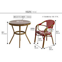 住まいスタイル プレジール ラウンドテーブルセット ブラック PLS-R70-3PSET-BLK 1セット(3点入)（直送品）