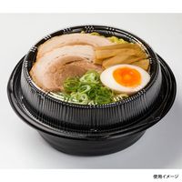 福助工業 T-丼麺 本体 黒 300枚(50枚×6) 0721069 1ケース(300枚入(50枚×6袋))（直送品）