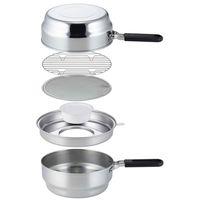 下村企販 天ぷら鍋 IH対応 らく揚げダブルポット オイルポット 油切り網付き ステンレス製 266669 1個（直送品）